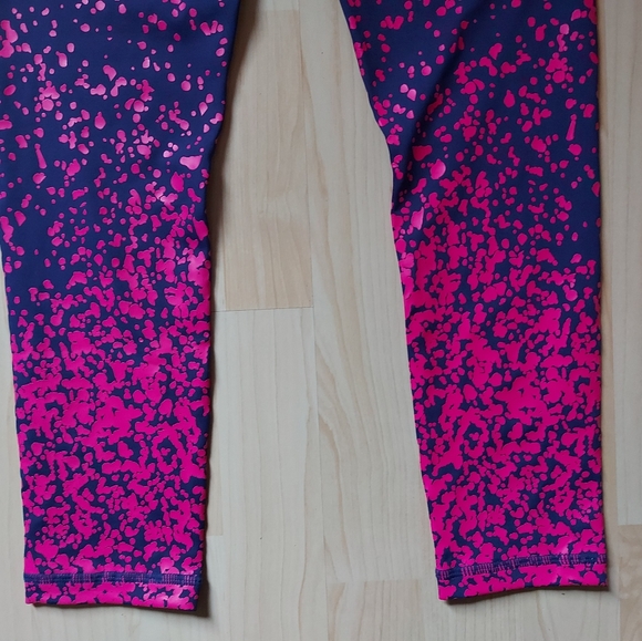 Zyia Active Navy/Pink Splatter Print Leggings - Picture 8 of 9